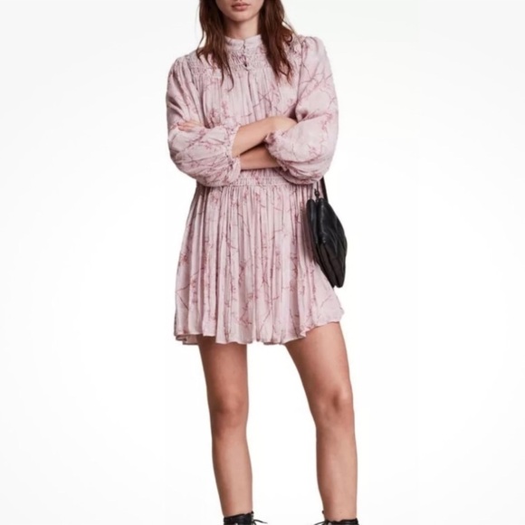ALLSAINTS Isobella Freya Dress in Mink Pink - Picture 5 of 11
